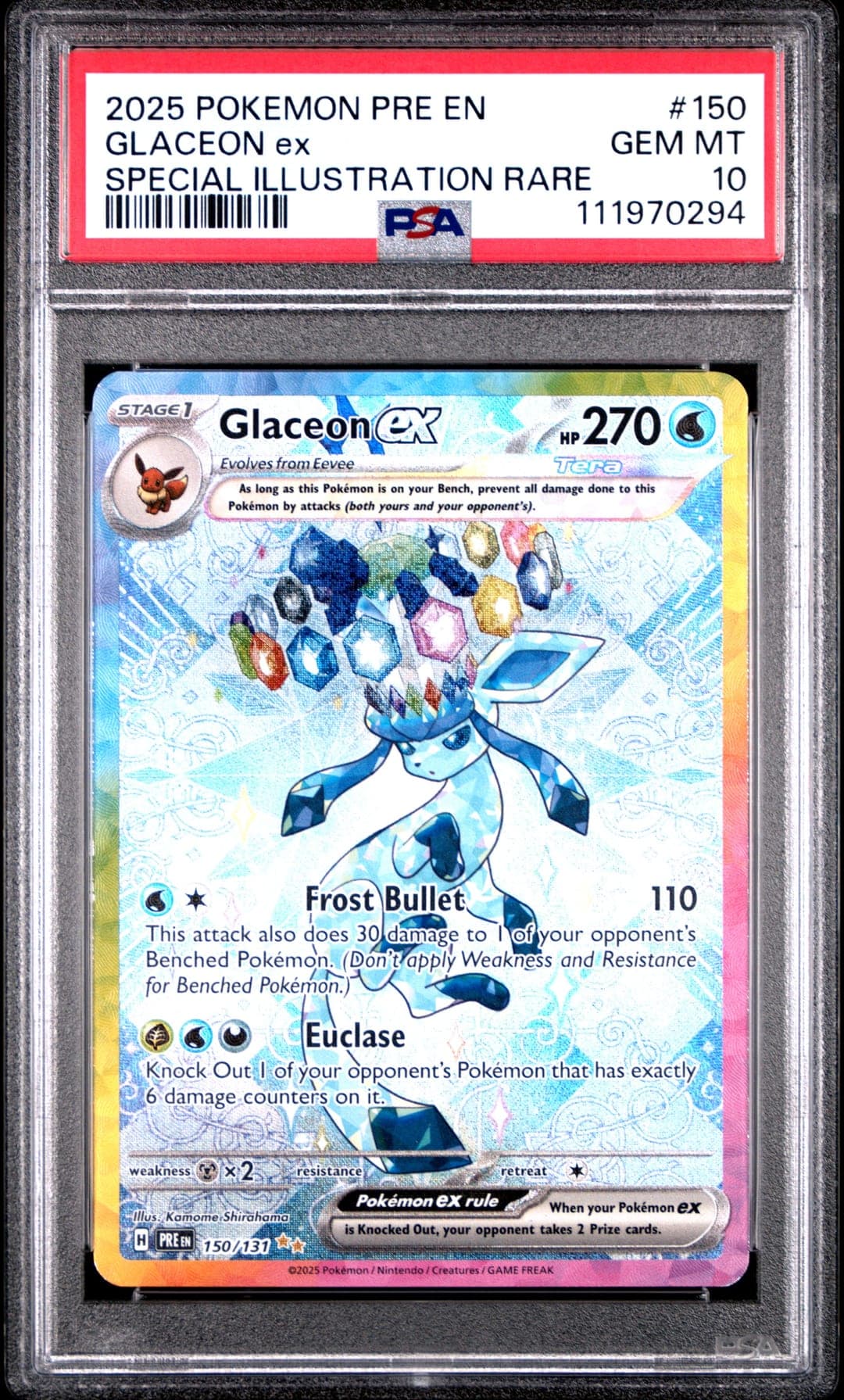 2025 Pre En-Prismatic Evolutions Glaceon Ex (PSA 10)