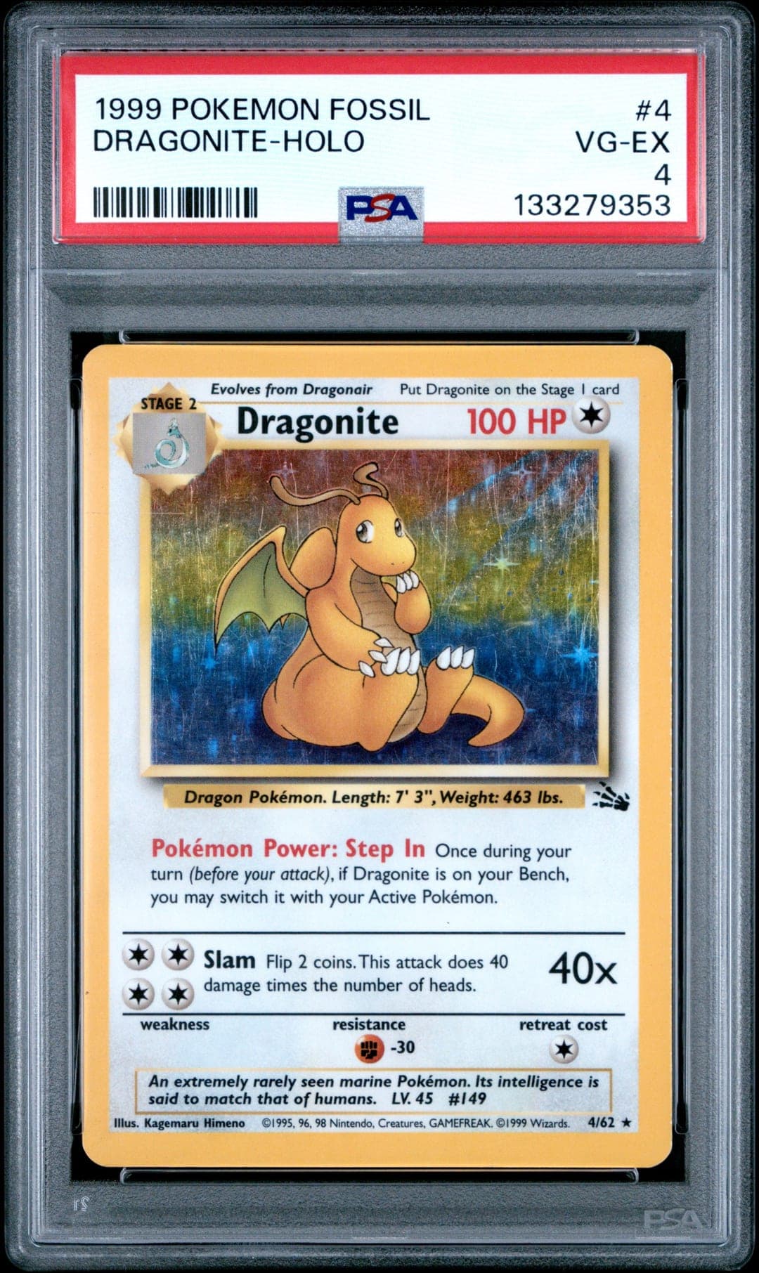 1999 Fossil Dragonite-Holo