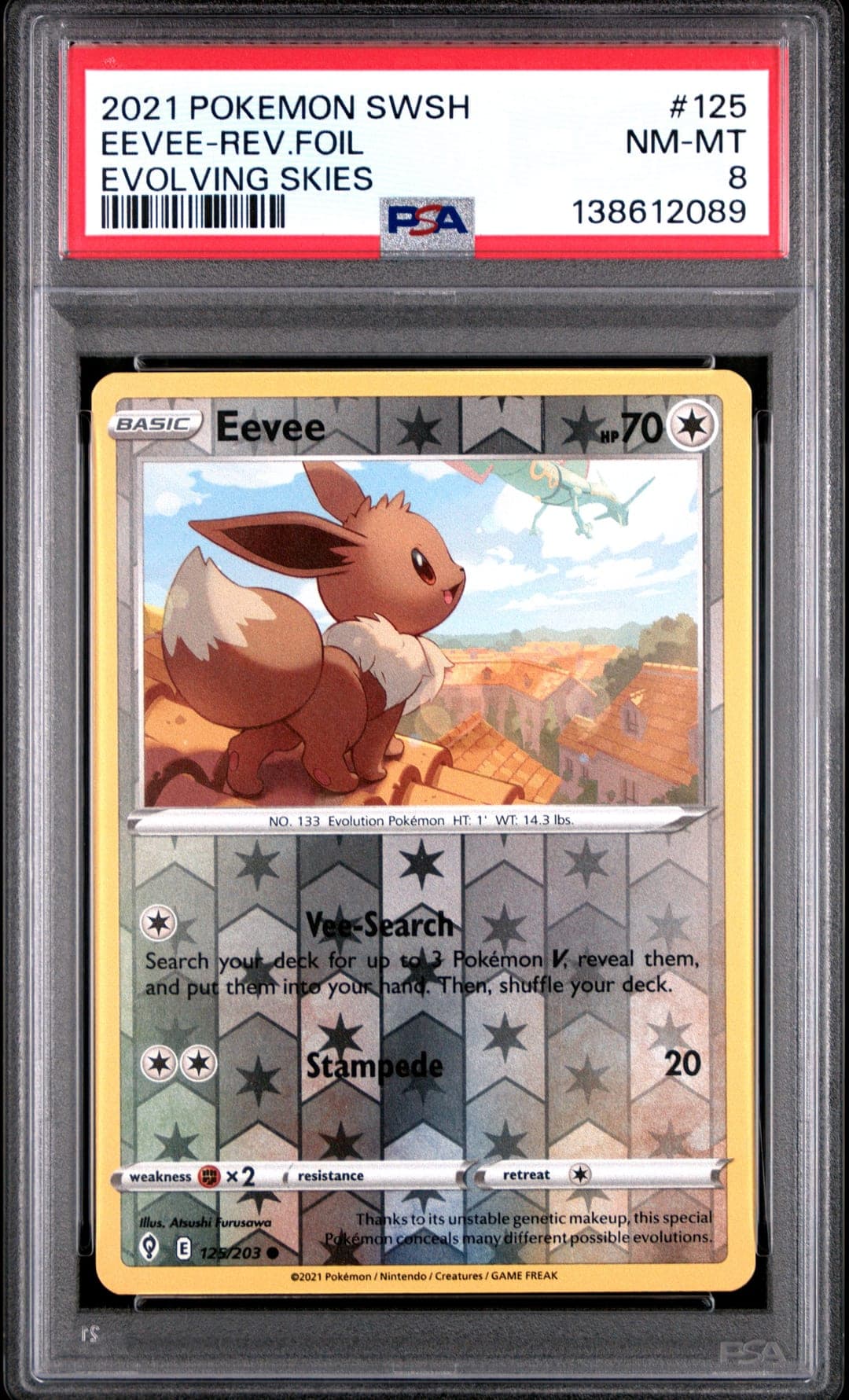 2021 Sword & Shield Evolving Skies Eevee-Rev.foil